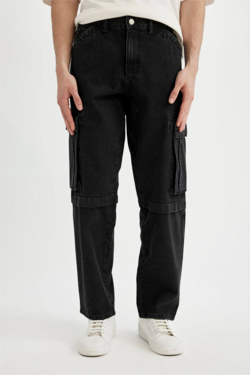 MAN Black Relax Fit Trousers