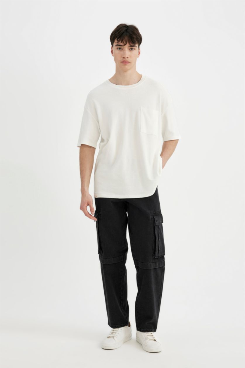 MAN Black Relax Fit Trousers