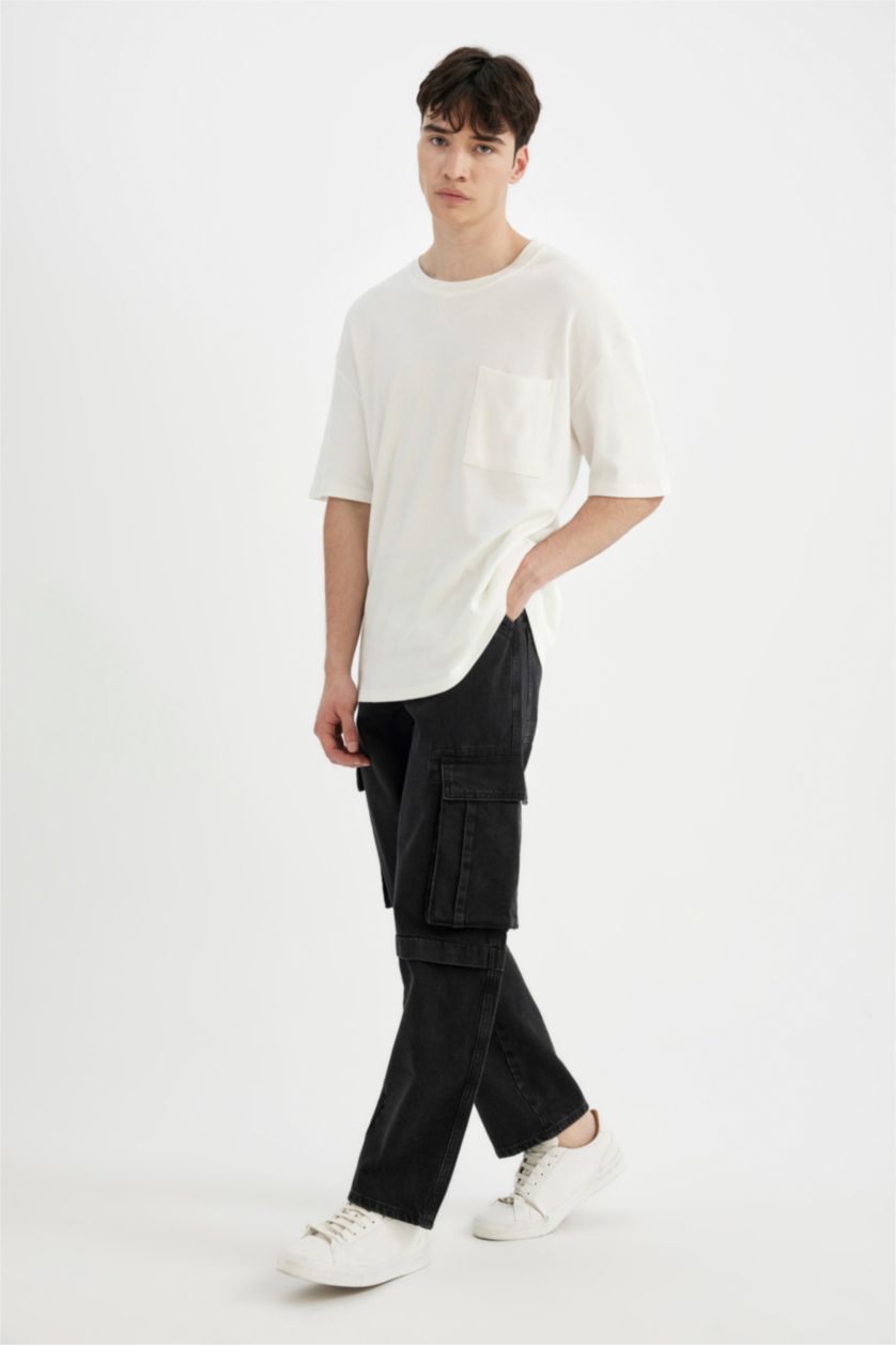 MAN Black Relax Fit Trousers