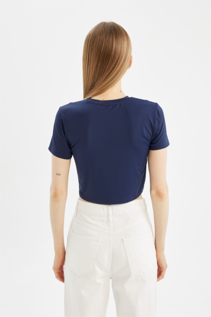 Woman NAVY Coool Fitted Basic Short Sleeve T-Shirt