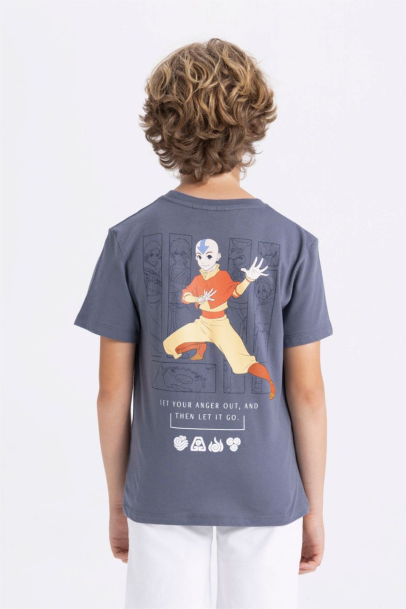 GARÇONS Gris T-Shirt à Manches Courtes avec Impression Avatar The Last Airbender pour Garçon