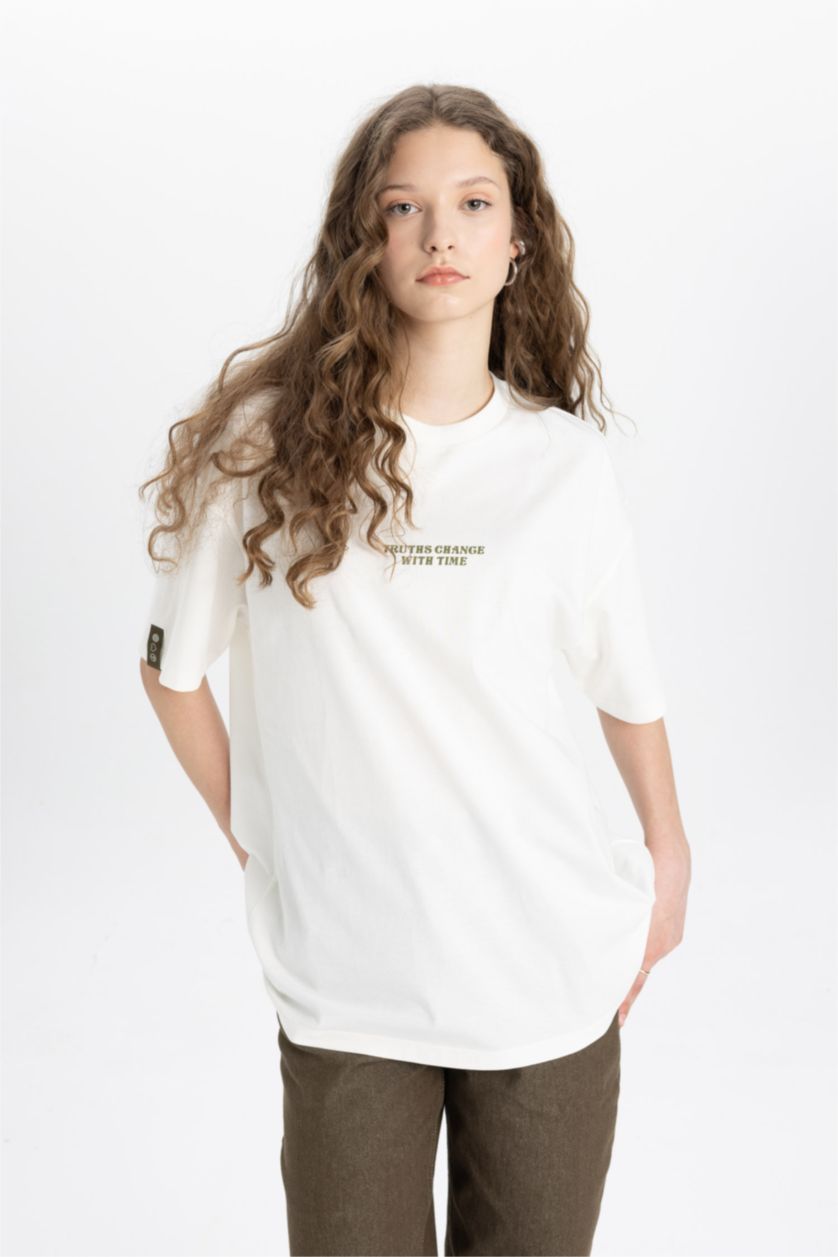 FEMME Marron T-shirt à manches courtes Coupe Oversize
