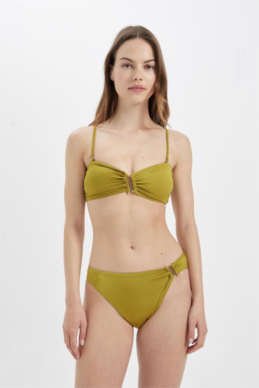 Kadın Zeytin Yeşili Regular Fit Bikini Üstü