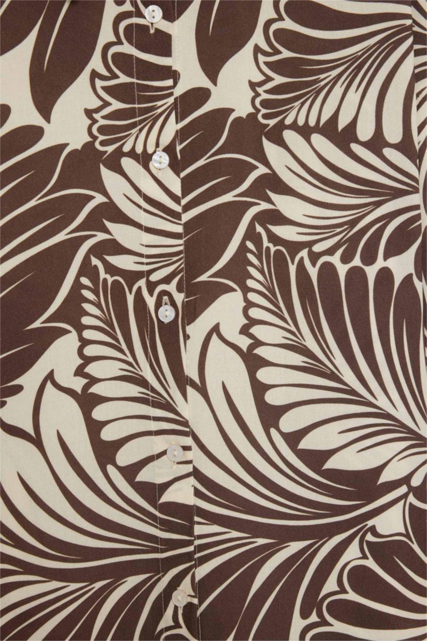 WOMAN Ecru Regular Fit Paisley Patterned Viscose Beachwear
