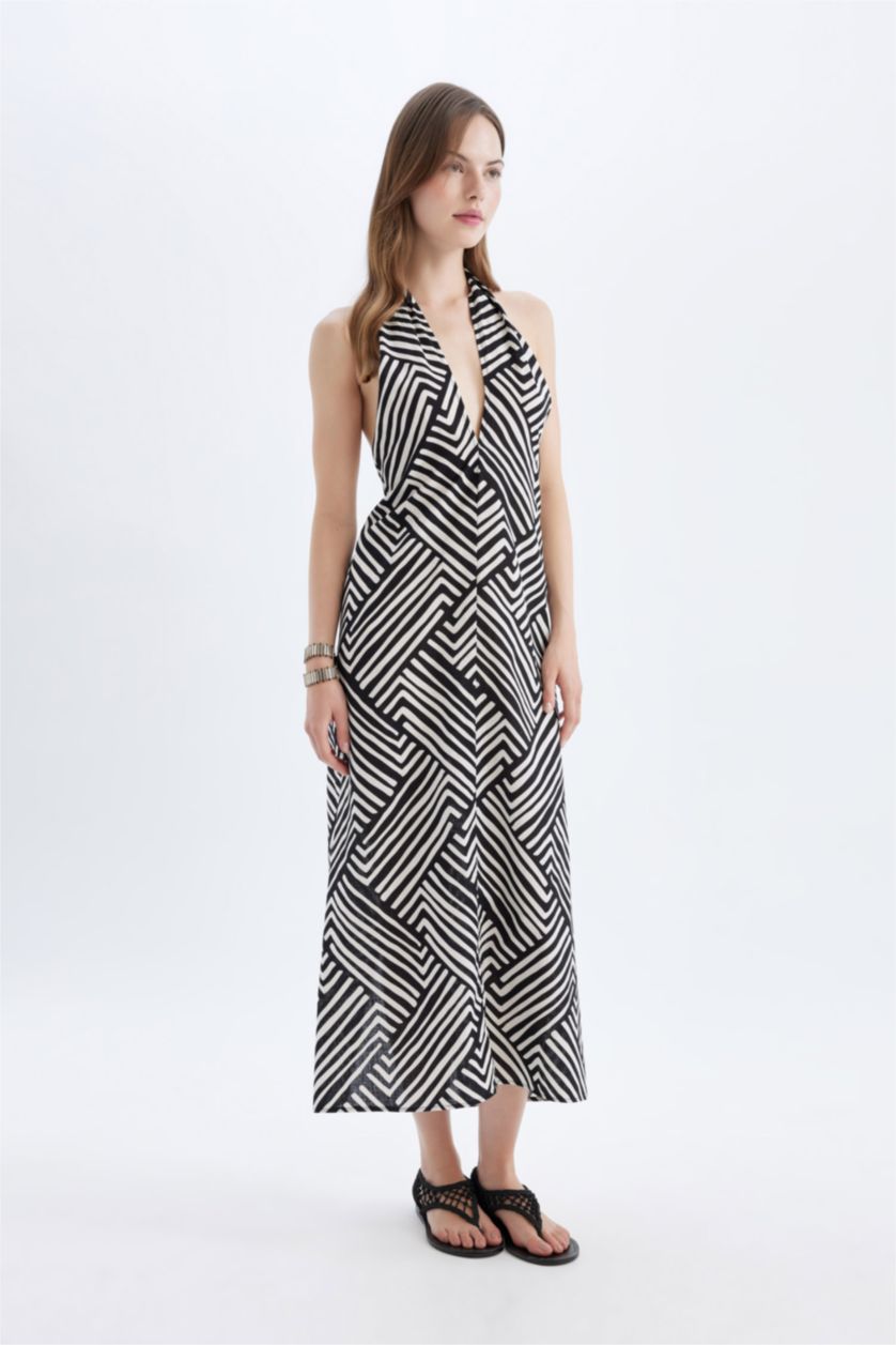 حريمي أسود كاش مايوه مخطط قطن قصة عادية