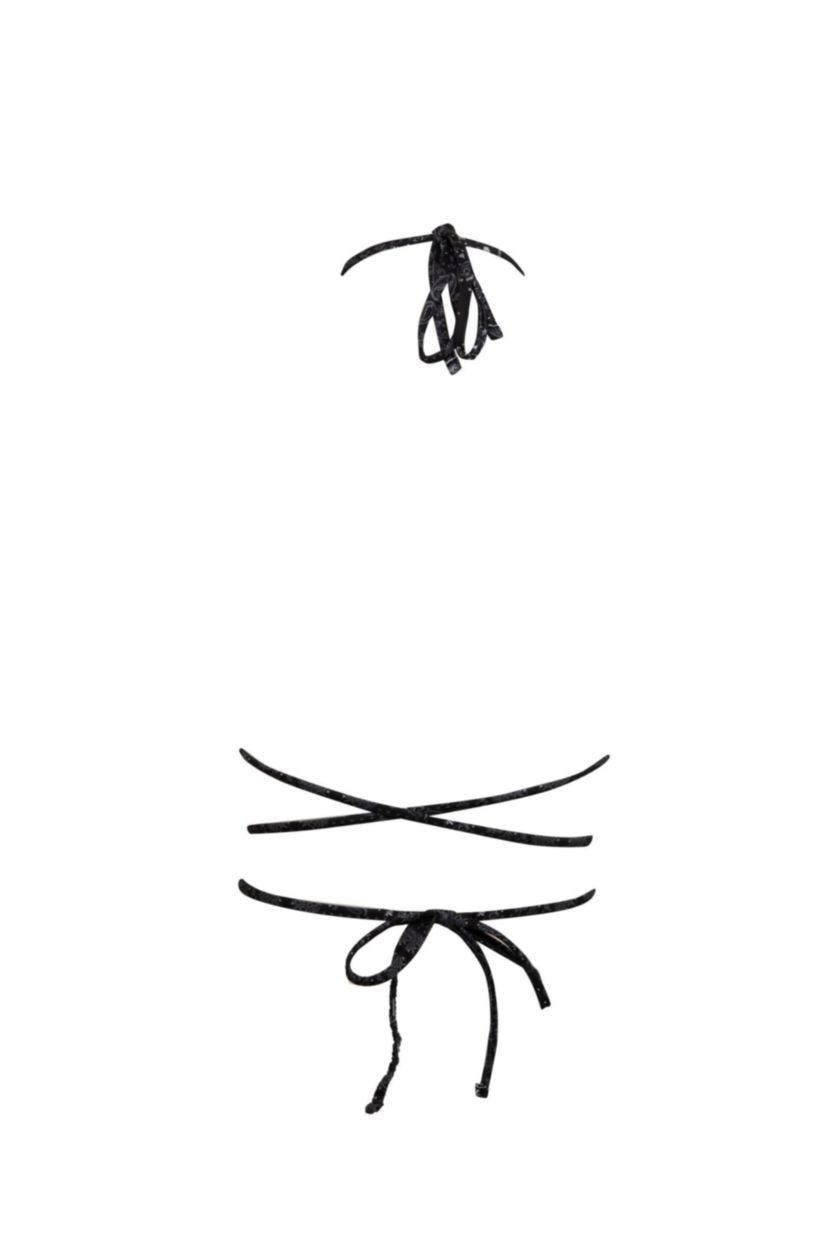 نساء أسود بكيني توب مطبوع قصة عادية من Fall In Love