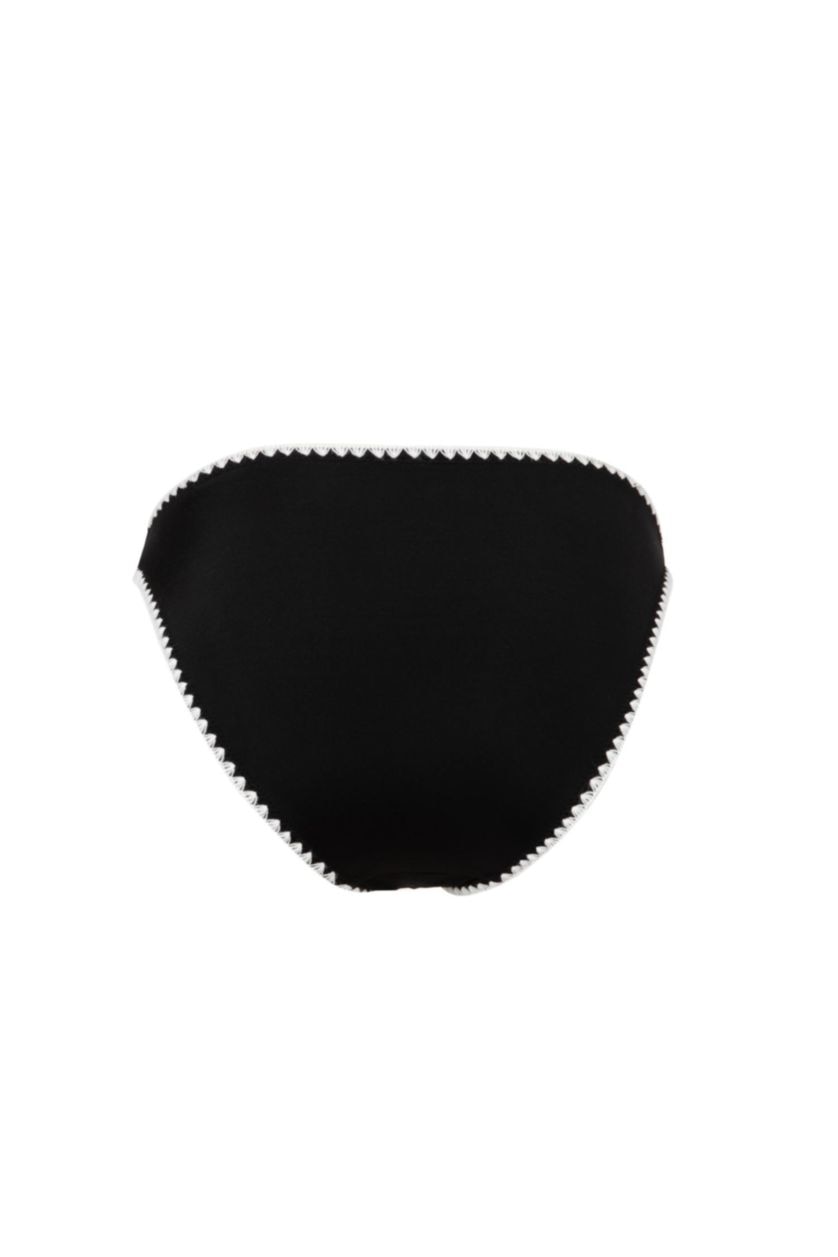 Kadın Siyah Regular Fit Nakışlı Bikini Altı