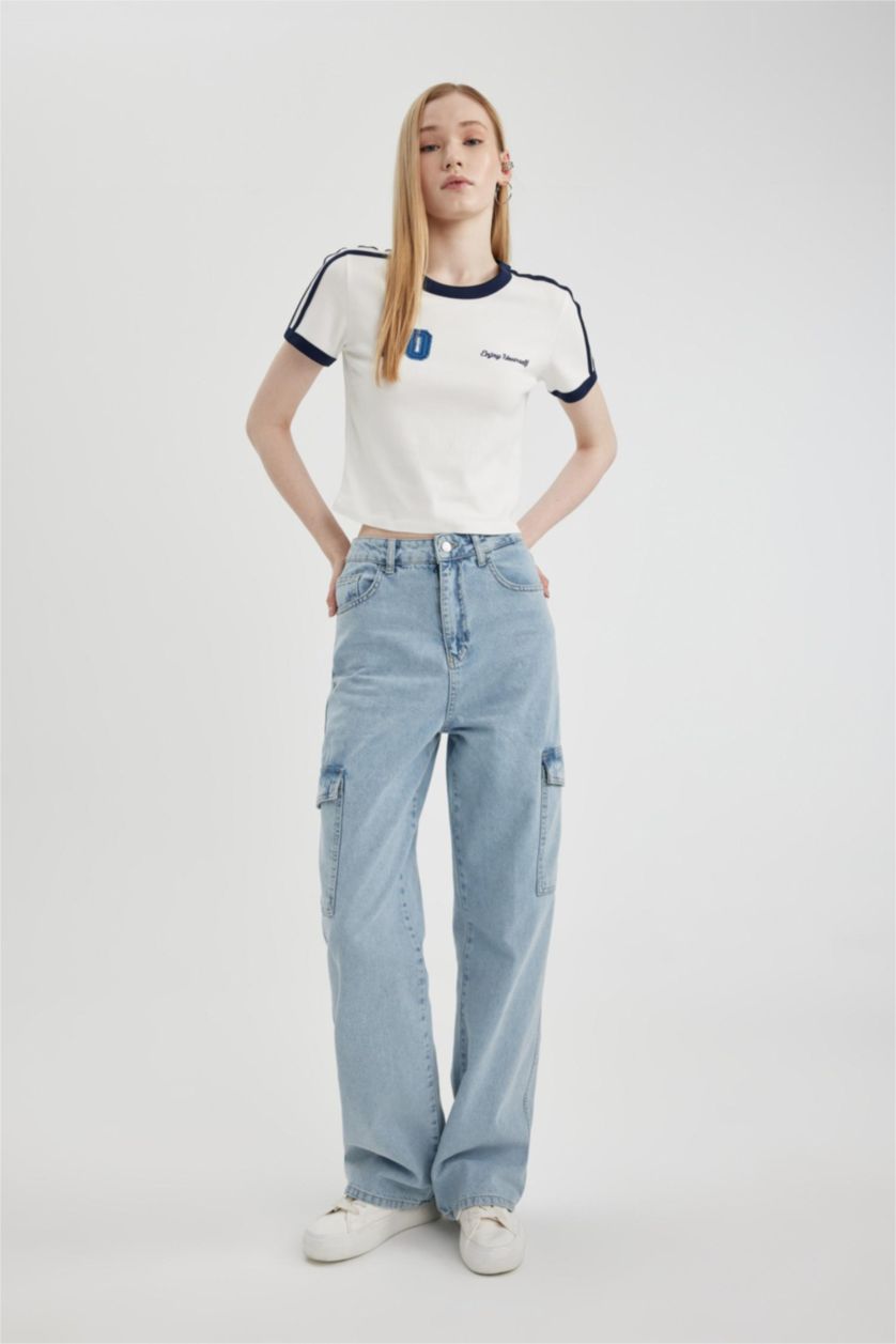 Woman White Fitted Modal Short Sleeve T-Shirt