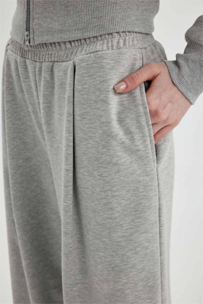 Женщины Серый меланж Штаны Wide Leg широкие, Coool