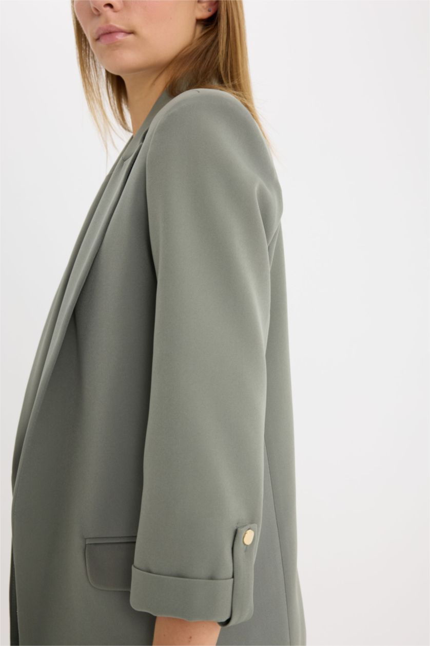 Kadın Haki Regular Fıt Blazer Ceket