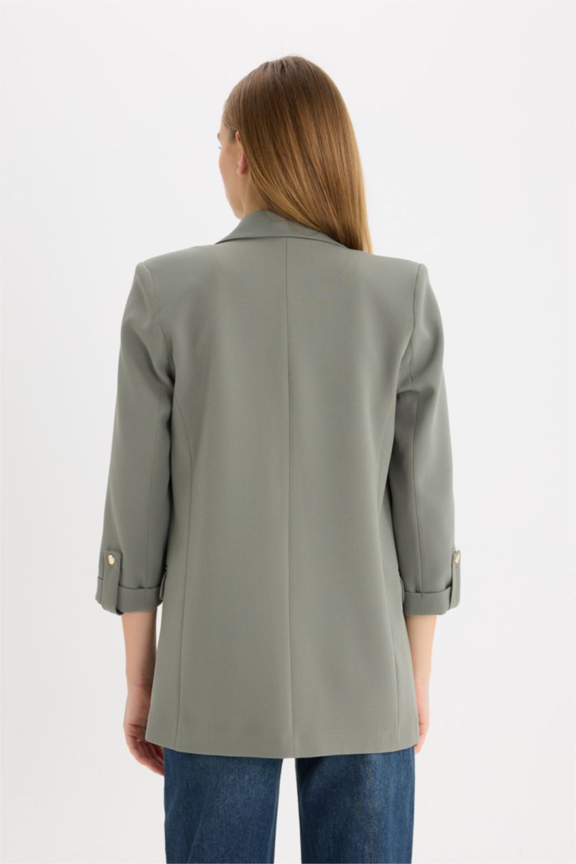 Kadın Haki Regular Fıt Blazer Ceket