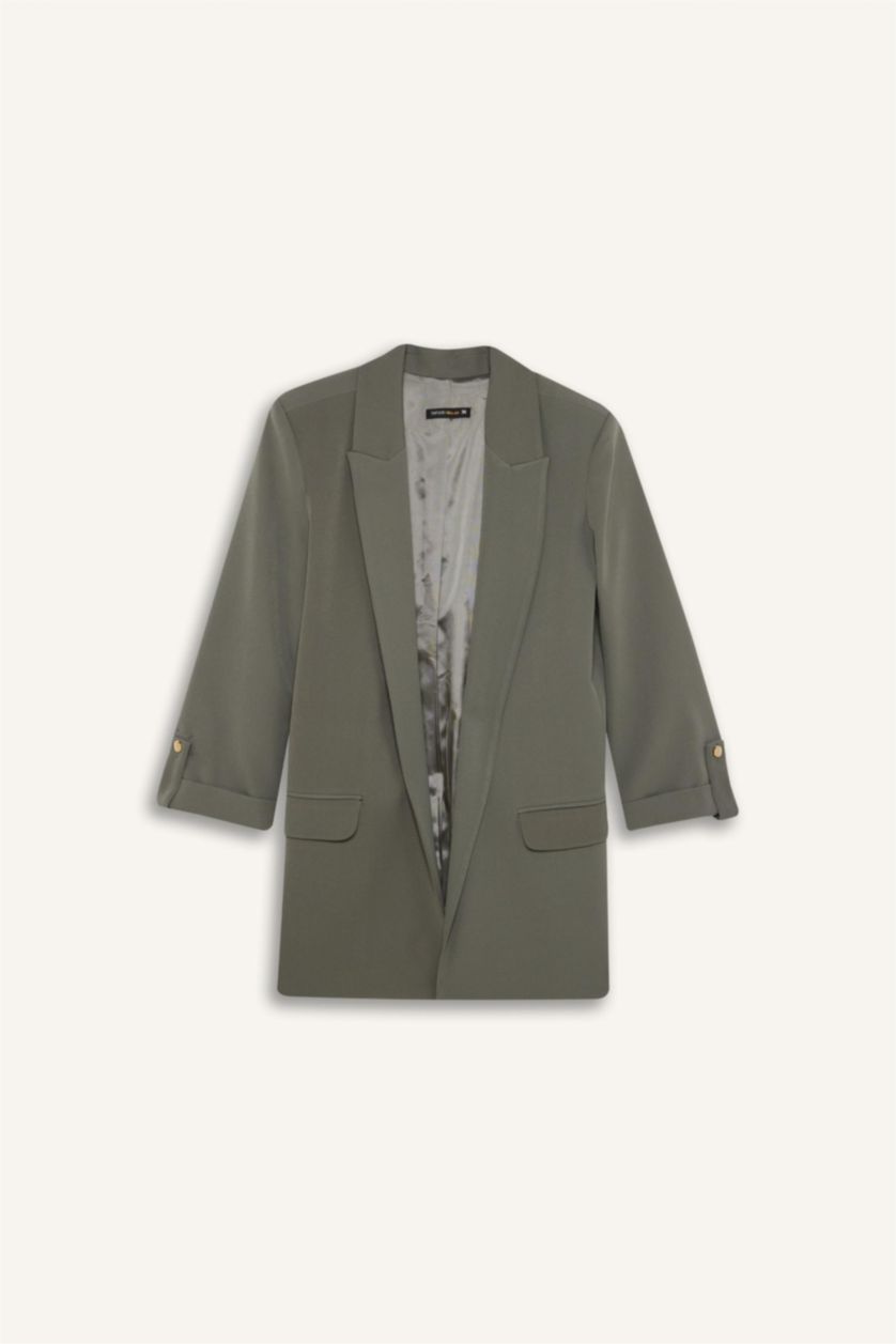 Kadın Haki Regular Fıt Blazer Ceket