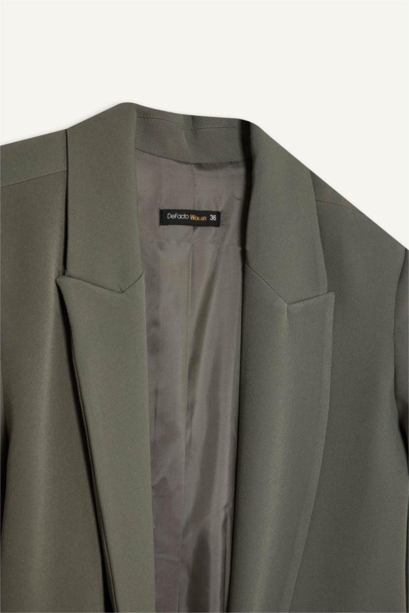 Kadın Haki Regular Fıt Blazer Ceket