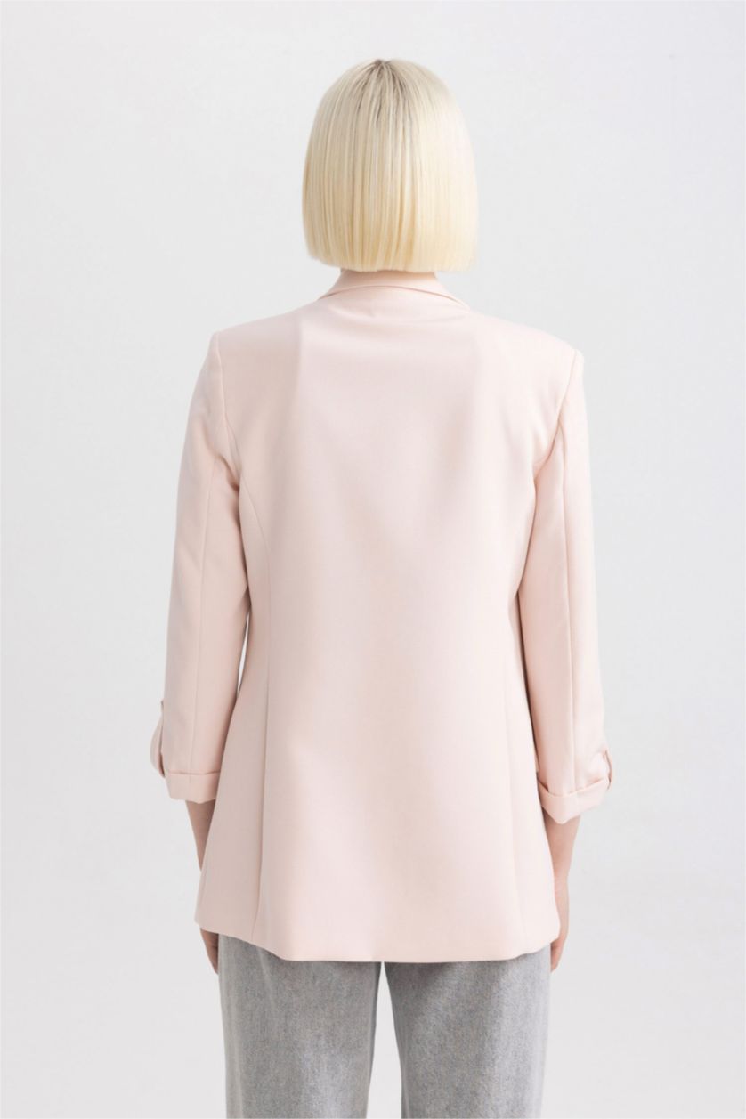 Kadın Açık Pembe Regular Fıt Blazer Ceket