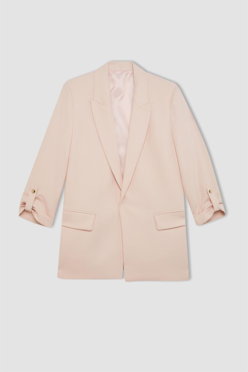 Kadın Açık Pembe Regular Fıt Blazer Ceket