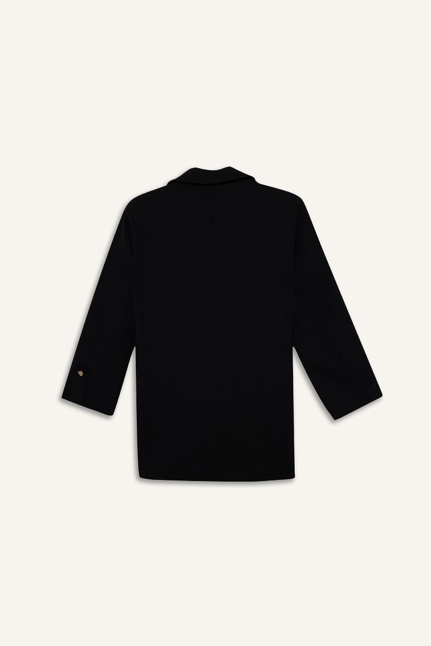 Әйелдерге қара Әйелдерге үлкен пішім Блэйзер