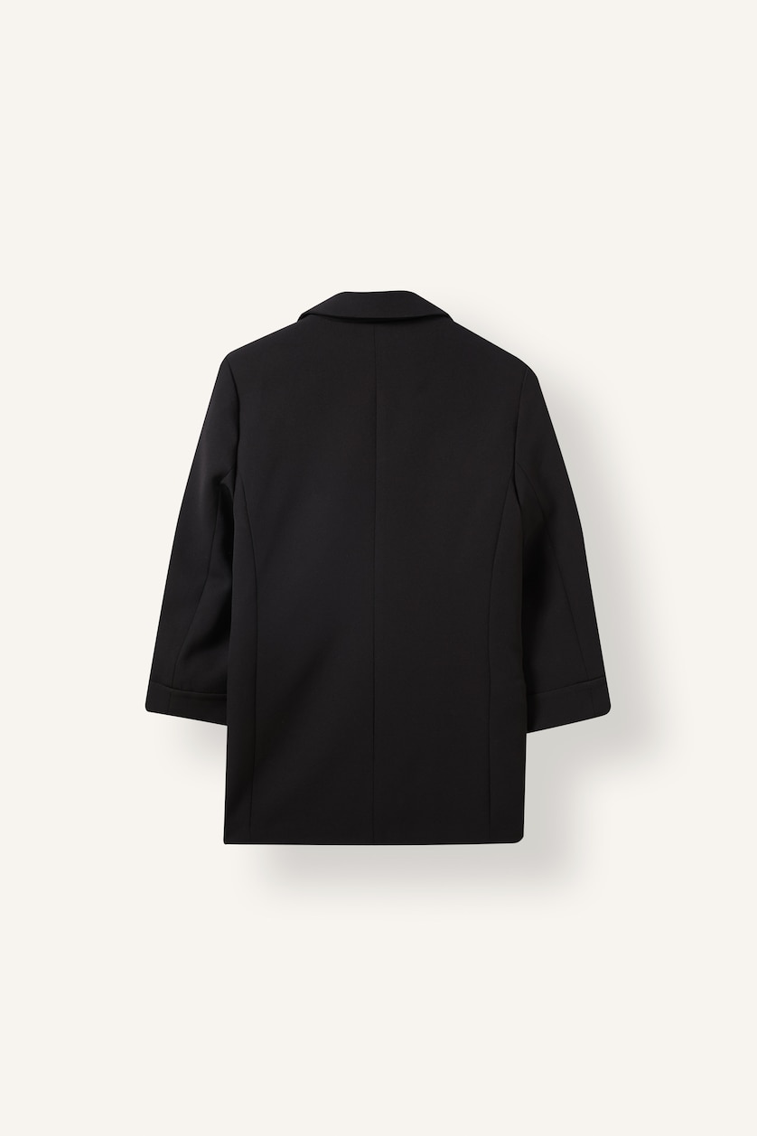 Kadın Siyah Oversize Basic Blazer Ceket