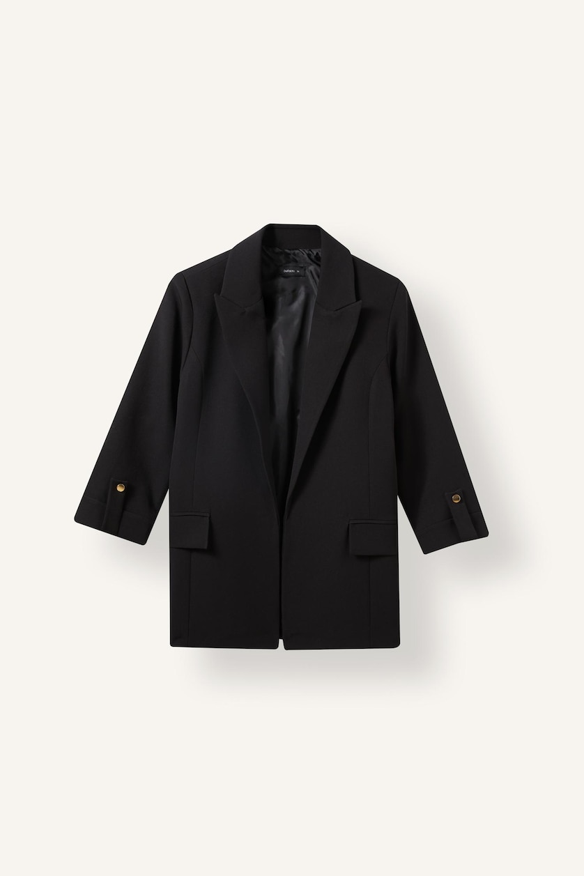 WOMAN Black Oversize Basic Black Blazer