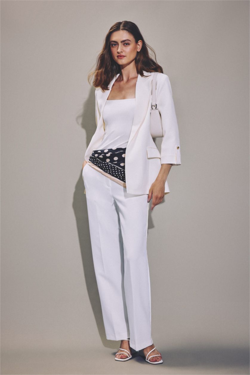 نساء أبيض Oversize Fit Blazer