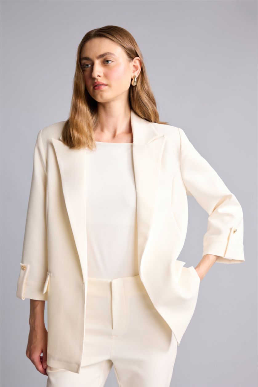 Women White Oversize Fit Blazer