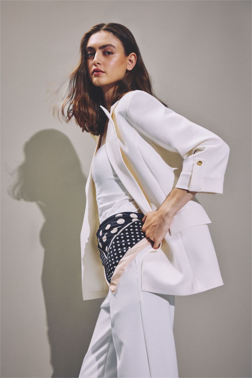 نساء أبيض Oversize Fit Blazer