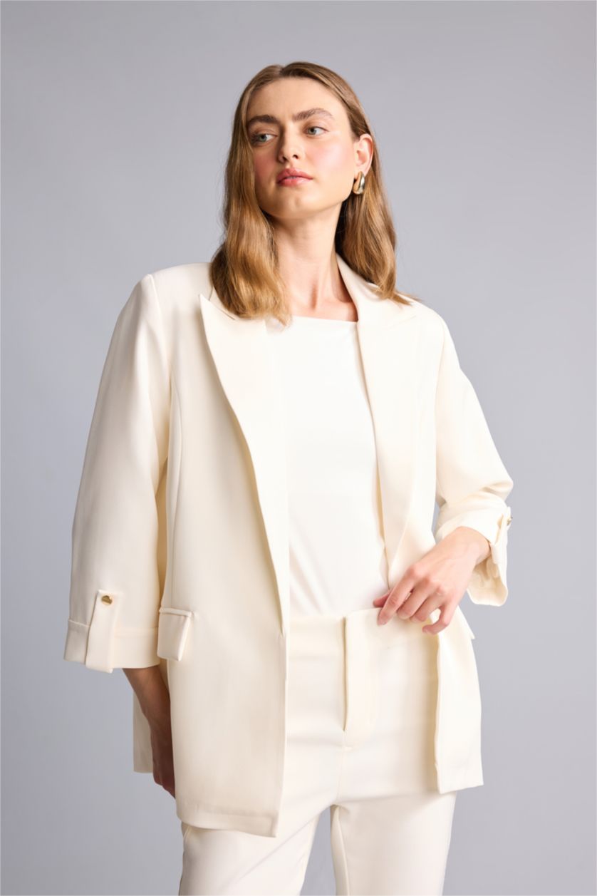 Women White Oversize Fit Blazer