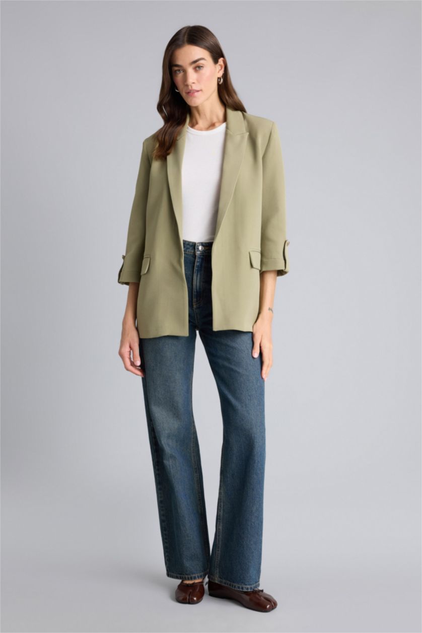 Kadın Haki Oversıze Basıc Blazer Ceket
