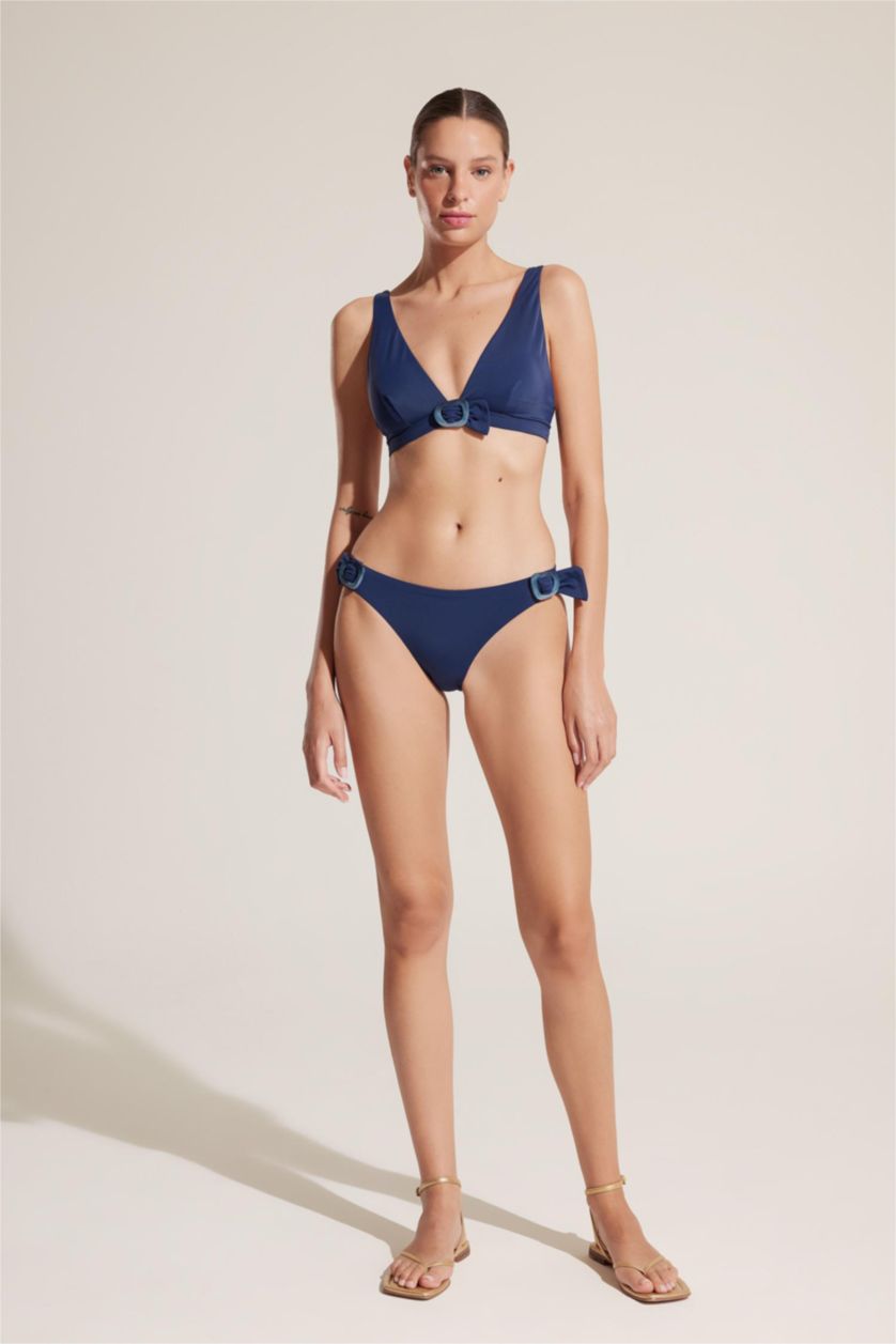 Woman NAVY Ayje x DeFacto Buckle Bikini Bottom