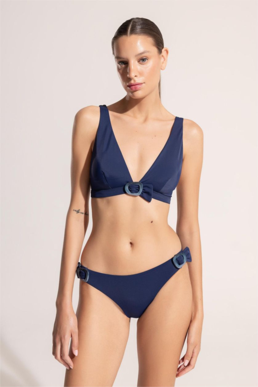 Woman NAVY Ayje x DeFacto Buckle Bikini Bottom