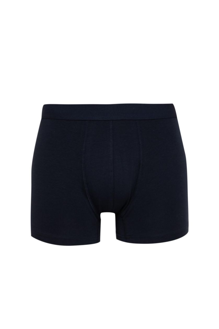 Erkek Lacivert Regular Fıt Baskılı 3'lü Boxer