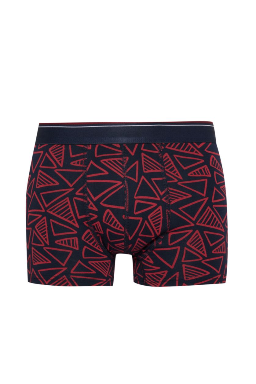 Erkek Lacivert Regular Fıt Baskılı 3'lü Boxer