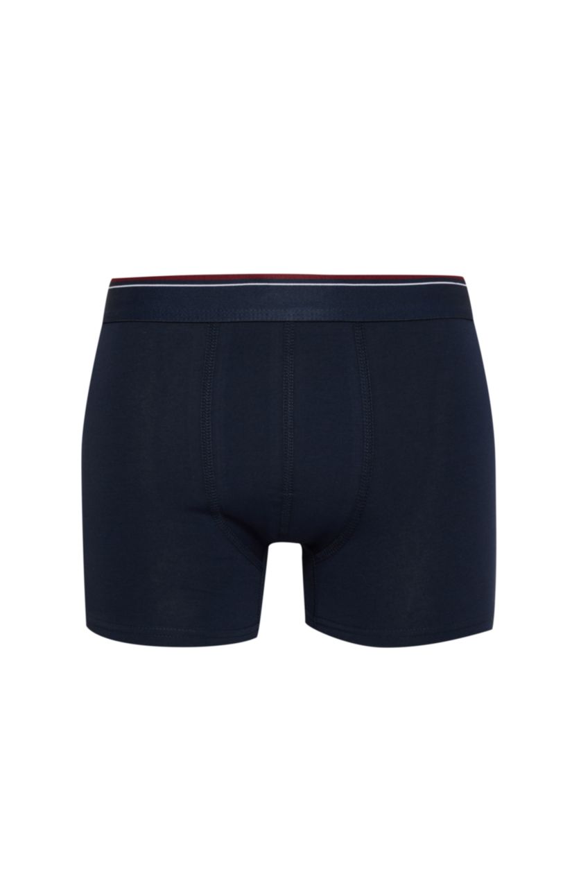 Erkek Lacivert Regular Fıt Baskılı 3'lü Boxer
