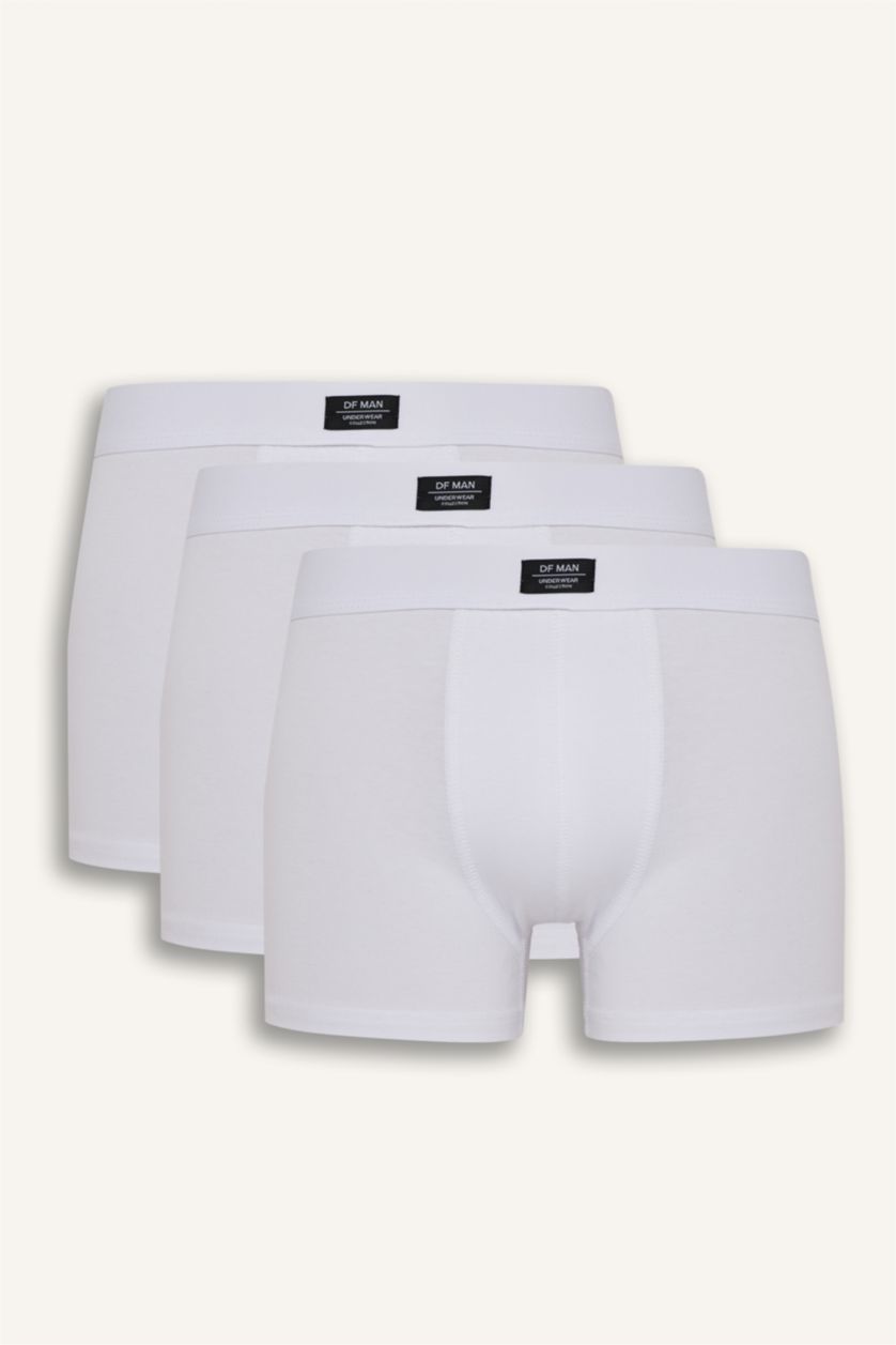 Erkek Beyaz Regular Fıt 3'lü Boxer