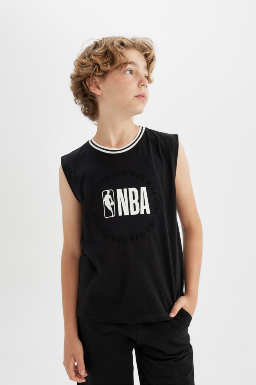 BOYS & TEENS Black Boy Regular Fit NBA Licensed Tank Top