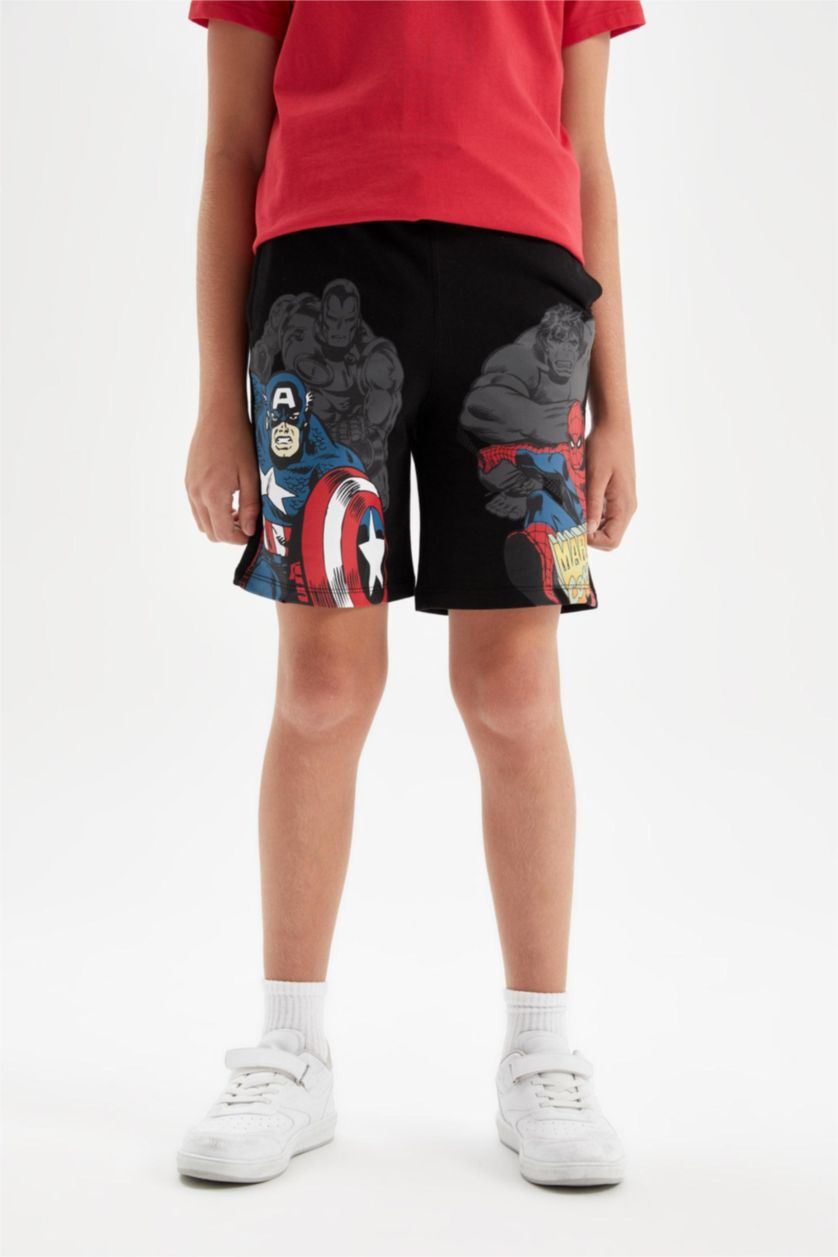 Erkek Çocuk - Genç Erkek Siyah Marvel Comics Şort Erkek Çocuk