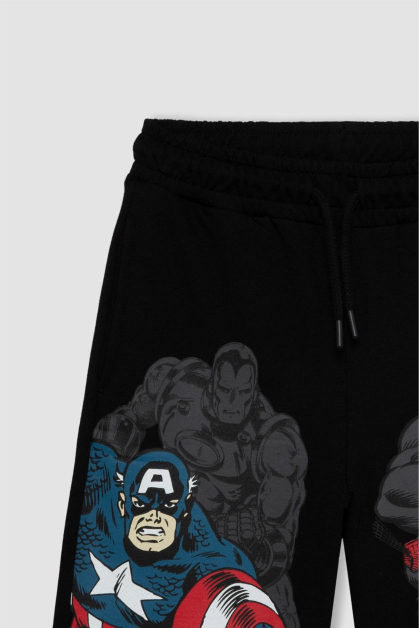 Erkek Çocuk - Genç Erkek Siyah Marvel Comics Şort Erkek Çocuk