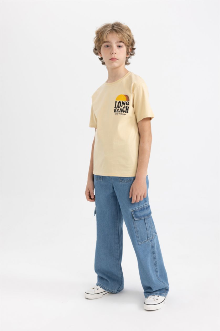 GARÇONS Beige T-shirt à manches courtes Imprimé Col rond Garçon