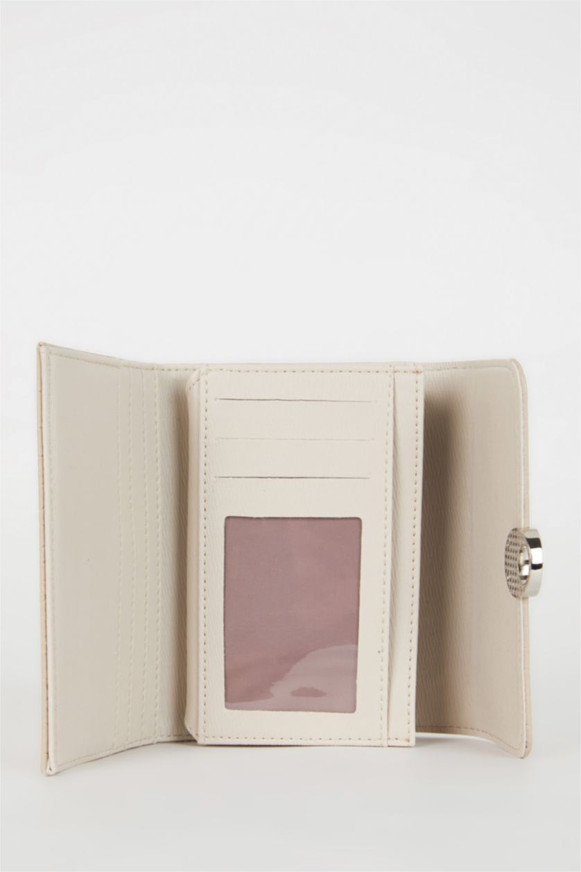 FEMME Beige Portefeuille en simili cuir à motif crocodile pour femme