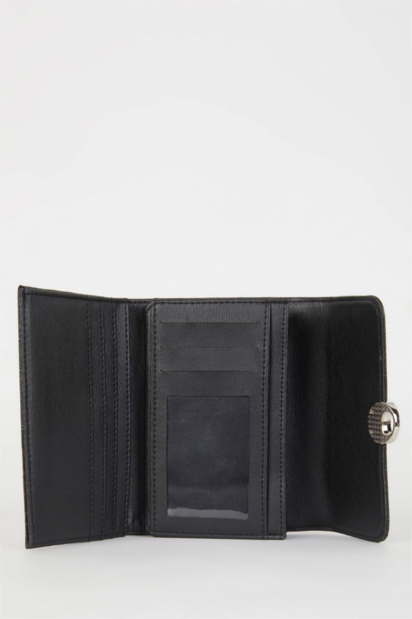 Kadın Siyah Kadın Kroko Desenli Suni Deri Cüzdan