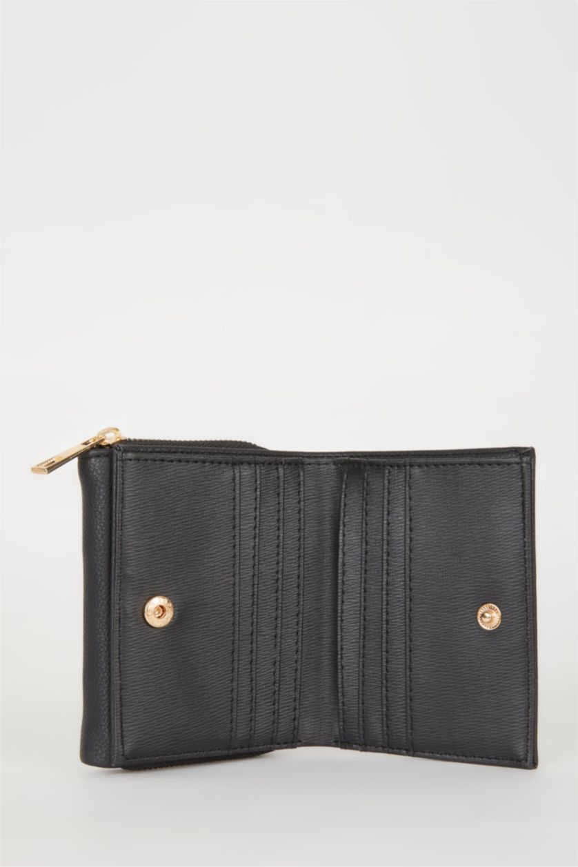 Women Black Woman Faux Leather Wallets