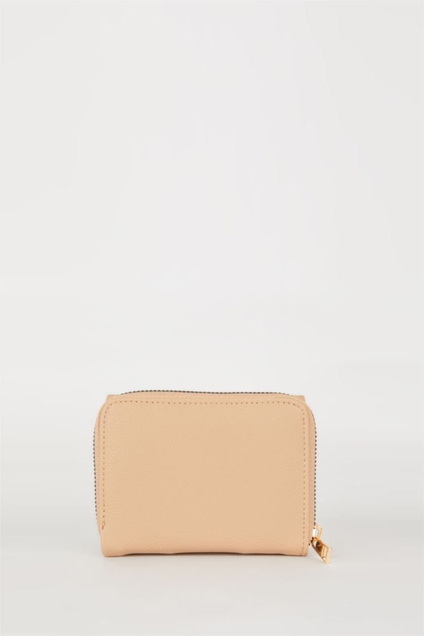 FEMME Marron Portefeuille en simili cuir avec une attache fleur pour femme