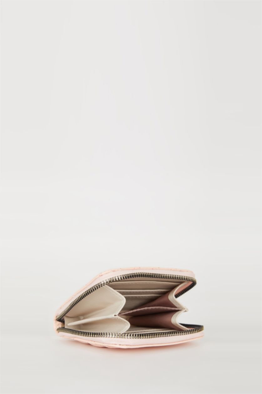 Kadın Açık Pembe Kadın Kapitone Desenli Suni Deri Cüzdan