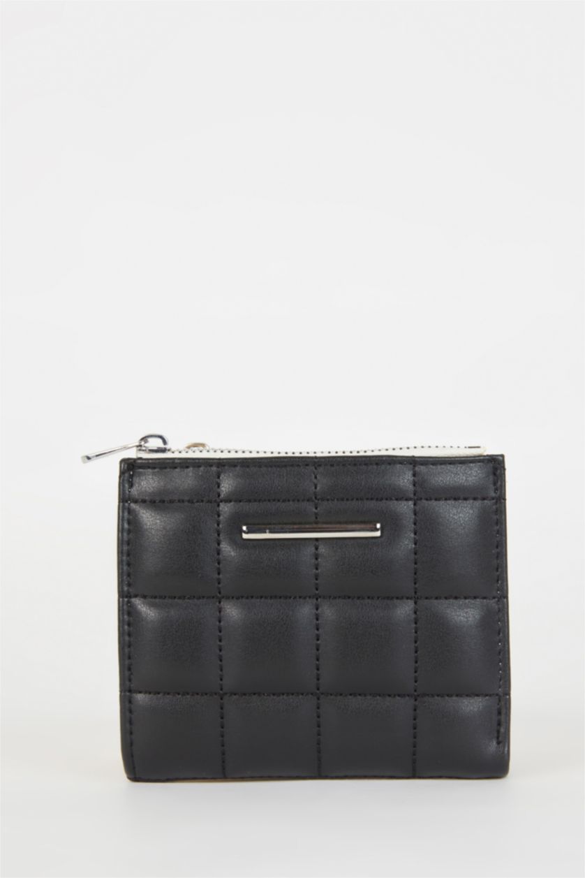 Kadın Siyah Kadın Kapitone Suni Deri Cüzdan