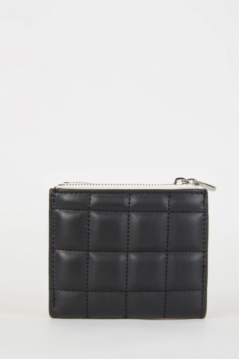 Kadın Siyah Kadın Kapitone Suni Deri Cüzdan