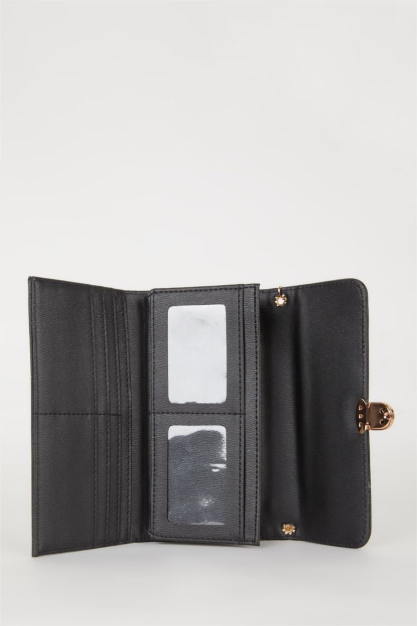 FEMME Noir Portefeuille Cuir Synthétique pour Femme