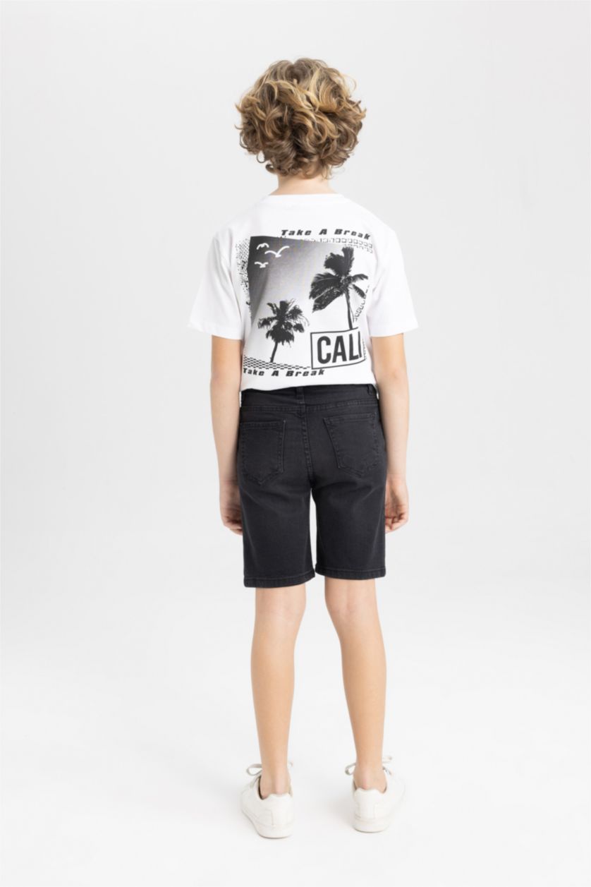 Boys & Teens White Boy Crew Neck Printed Short Sleeve T-Shirt