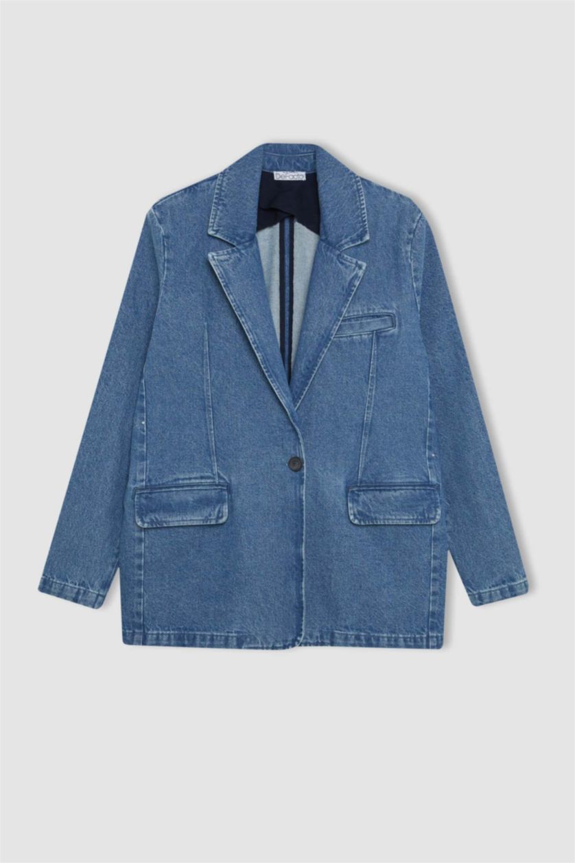 FEMME BLEU Clair Jacket en Jean Oversize Afra x DeFacto