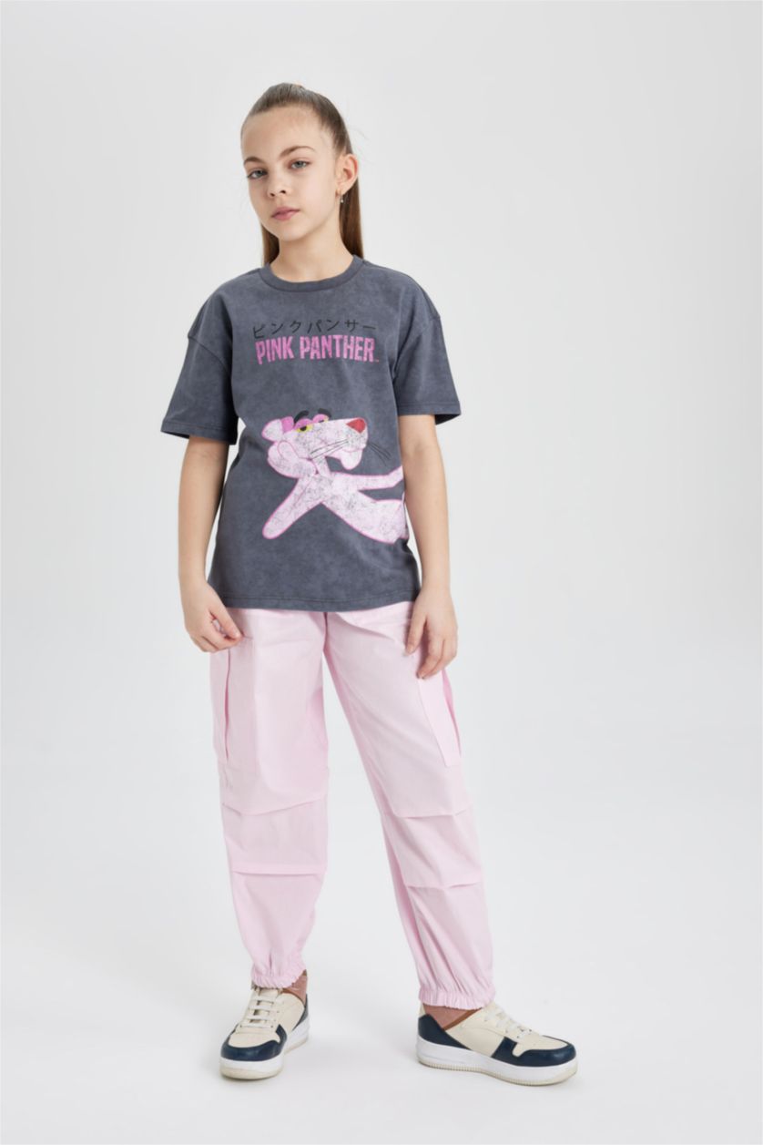 GIRLS & TEENS Pink Girl Parachute Cargo Cotton Trousers