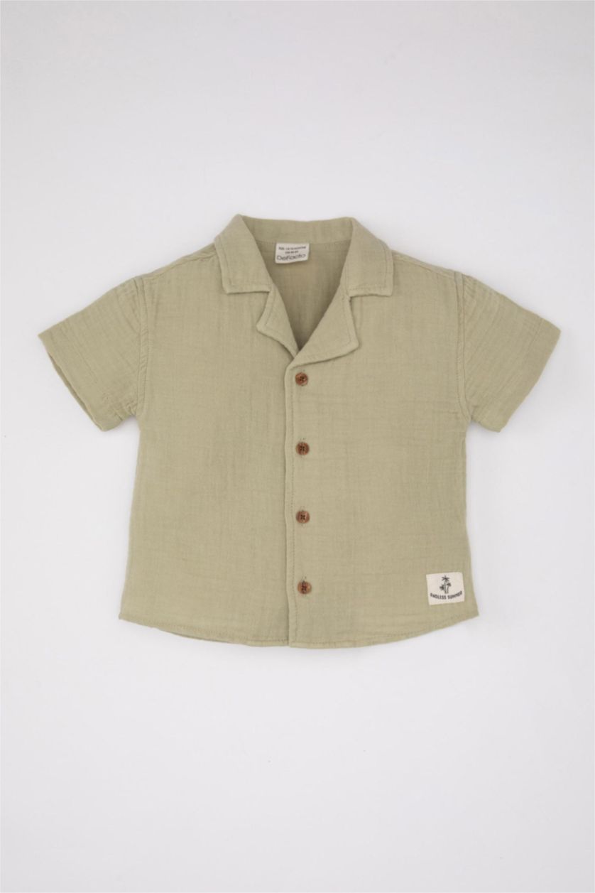 Малыши мальчики Светло-зеленый Рубашка с коротким рукавом для малышей мальчиков