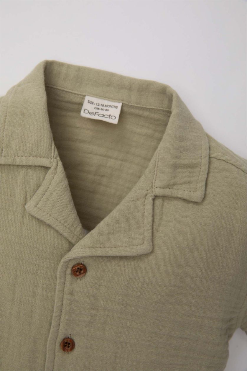 Малыши мальчики Светло-зеленый Рубашка с коротким рукавом для малышей мальчиков